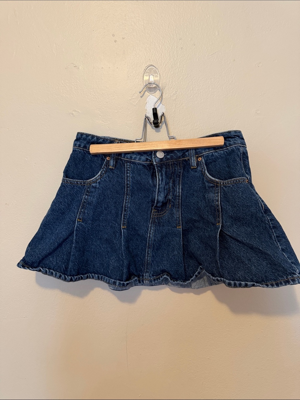 PacSun Dark Blue Denim Skater Circle Skirt